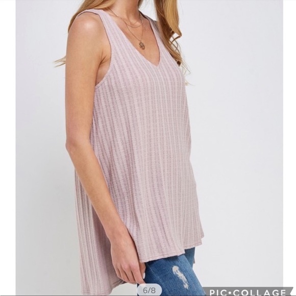 Hi-lo hem tank - mauve - Picture 3 of 7